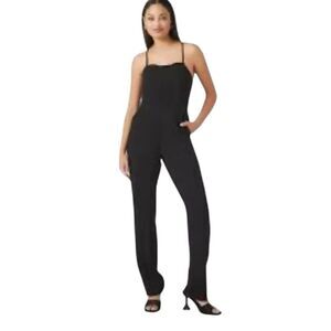 Forever 21 Women's Crisscross Cami Straight-Leg Jumpsuit | Black | size S